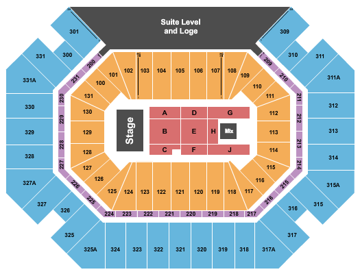Thompson Boling Arena at Food City Center Seating Chart: Endstage 9