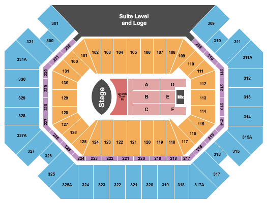 Thompson Boling Arena at Food City Center Seating Chart: Eric Church 1