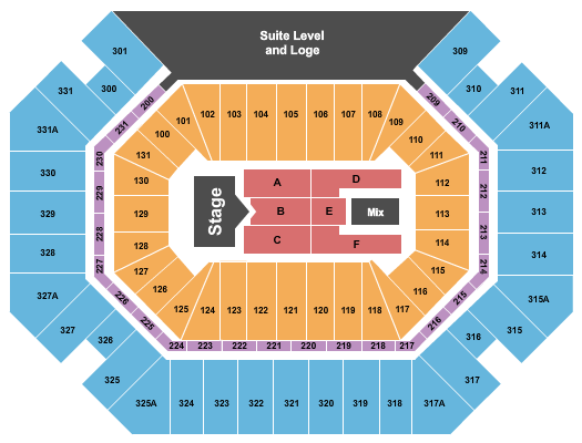 Thompson Boling Arena at Food City Center Seating Chart: Rascal Flatts