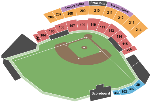 Pelicans Ballpark Seating Chart: Baseball