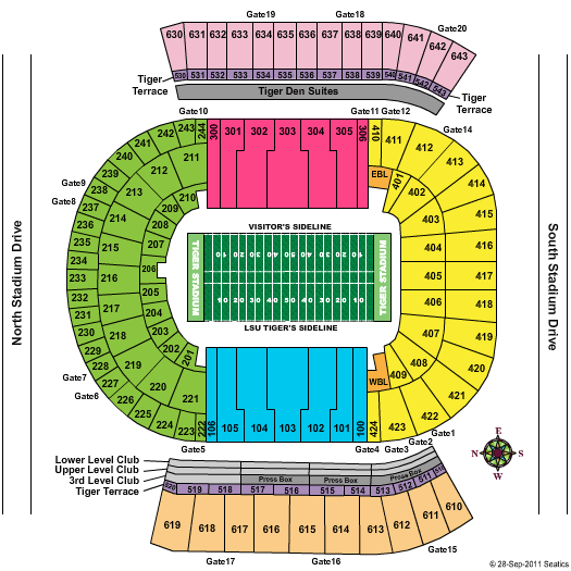 Tiger Stadium - Baton Rouge Seating Chart