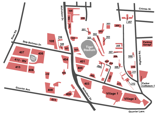 Tiger Stadium Parking Lots - Baton Rouge Seating Chart: Parking 2