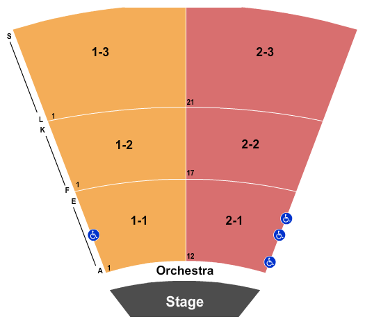 Terry Theater At Jacksonville Center for the Performing Arts Seating Chart: End Stage