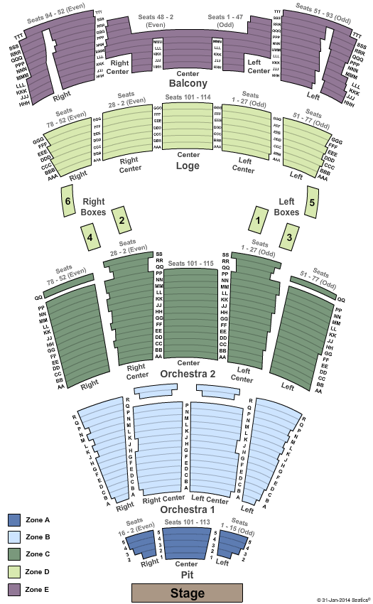 Times Union Performing Arts Center Seating Chart