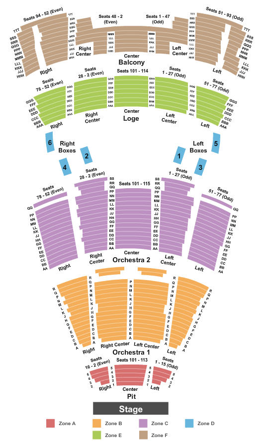 Jacoby Symphony Hall Seating Chart