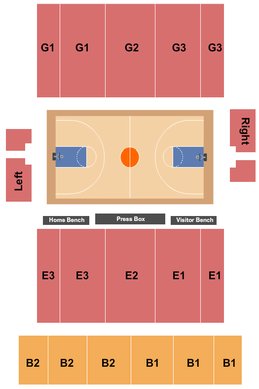 Timmons Arena Seating Chart: Basketball