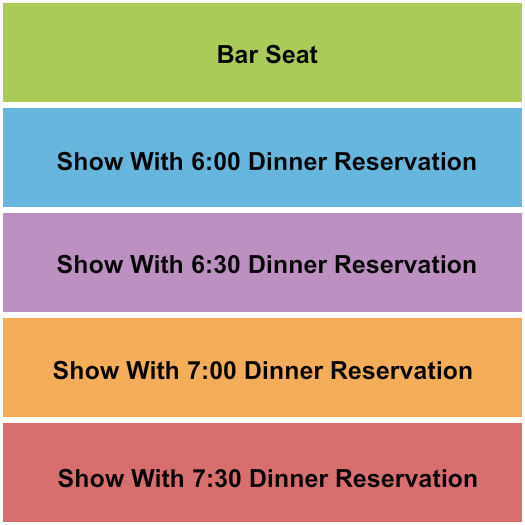 Tin Pan Seating Chart: Show + Dinner