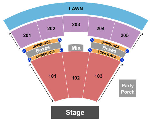 Ting Pavilion Seating Chart: Endstage Upper/Lower ADA