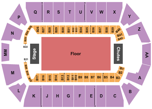 Tingley Coliseum at New Mexico State Fairgrounds Seating Chart: Endstage GA Floor