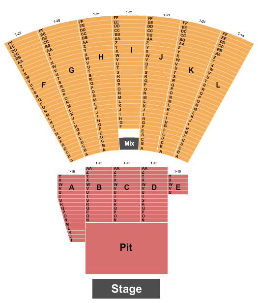Toledo Zoo Amphitheatre Seating Chart: End Stage Pit
