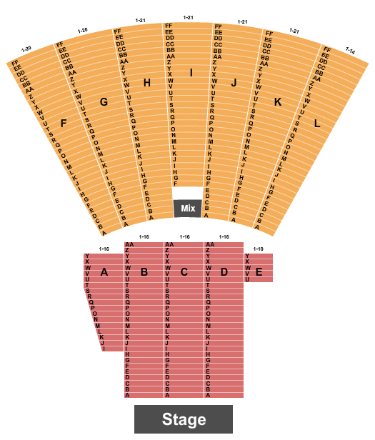Toledo Zoo Amphitheatre Seating Chart: End Stage