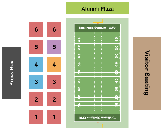 Tomlinson Stadium - CWU Seating Chart: Football