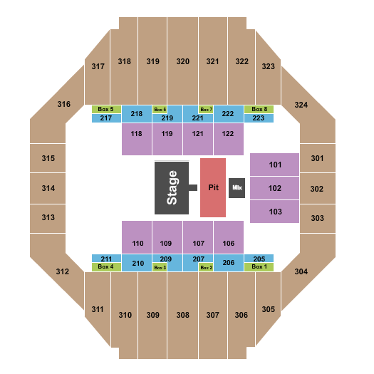 Tony's Pizza Events Center Seating Chart: Endstage GA Pit