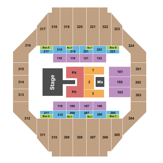 Tony's Pizza Events Center Seating Chart