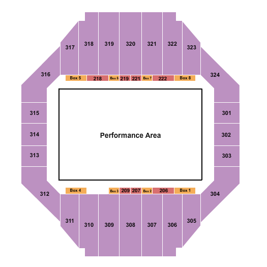 Tony's Pizza Events Center Seating Chart: Performance Area