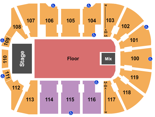 Total Mortgage Arena Seating Chart: Endstage GA Floor