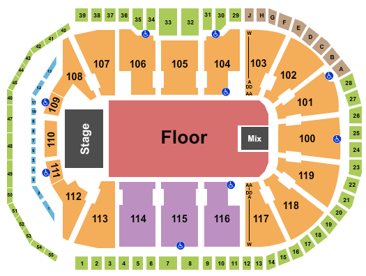 Total Mortgage Arena Seating Chart: Endstage GA Floor