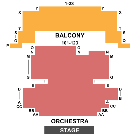 Tower Theatre - OR Seating Chart: End Stage
