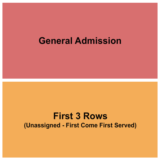 Town Ballroom Seating Chart: GA & First 3 Rows