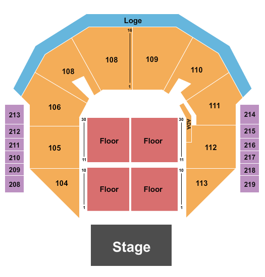 Town Toyota Center Seating Chart: Endstage FLR