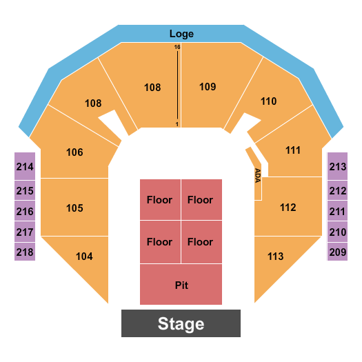 Town Toyota Center Seating Chart: Endstage Pit