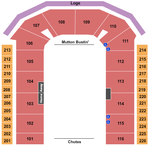 Town Toyota Center Seating Chart: Rodeo with GA