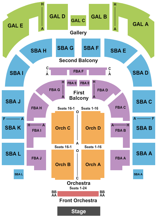 Township Auditorium Seating Chart: End Stage