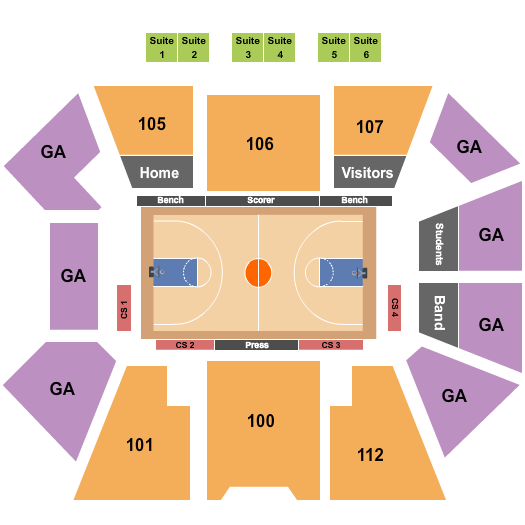 Townsley Law Arena Seating Chart: Basketball 2