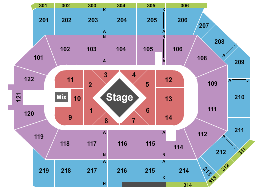 Toyota Arena - Ontario Seating Chart: Center Stage 2