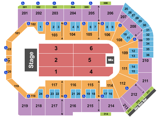 Toyota Arena - Ontario Seating Chart: Endstage 2