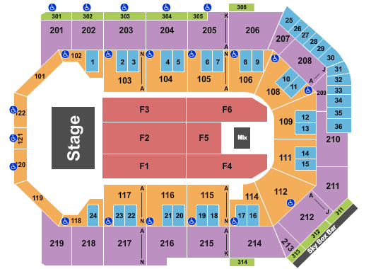 Toyota Arena - Ontario Seating Chart: Endstage 4
