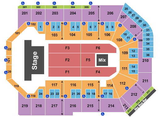 Toyota Arena - Ontario Seating Chart: Endstage 5