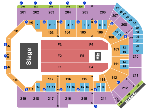 Toyota Arena - Ontario Seating Chart: Endstage 7