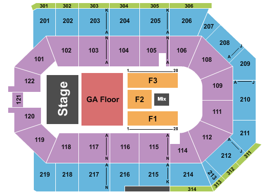 Toyota Arena - Ontario Seating Chart: Endstage GA Floor 3