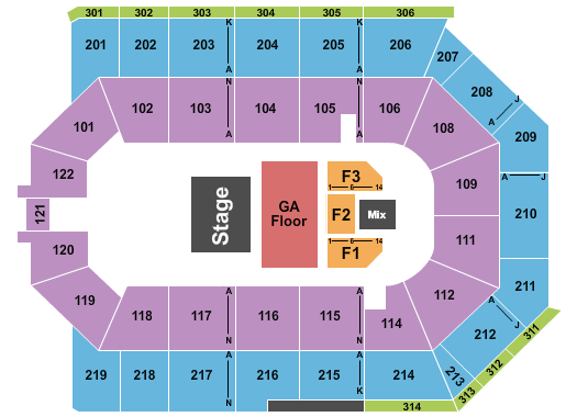 Toyota Arena - Ontario Seating Chart: Endstage GA Floor 4