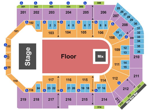 Toyota Arena - Ontario Seating Chart: Endstage GA Floor 2