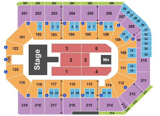 Toyota Arena - Ontario Seating Chart: Endstage w/ Catwalk