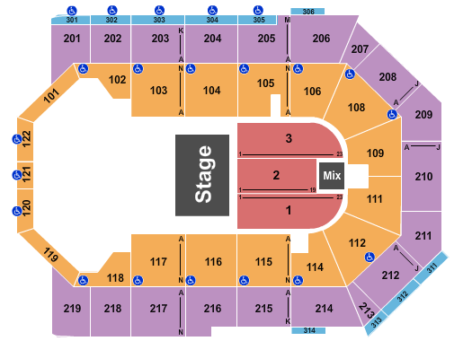 Toyota Arena - Ontario Seating Chart: Jagged Edge