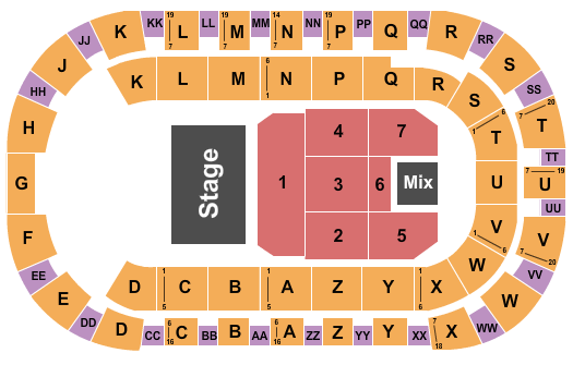 Toyota Center - Kennewick Seating Chart: Endstage 5