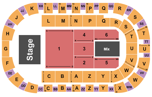Toyota Center - Kennewick Seating Chart: Third Day
