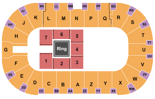 Toyota Center - Kennewick Seating Chart: WWE 2