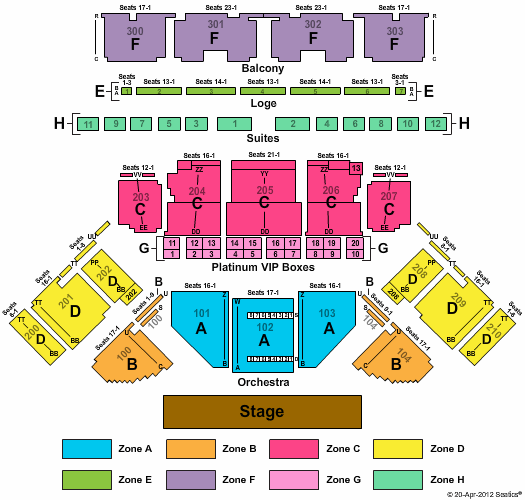 oakdale theatre seating chart