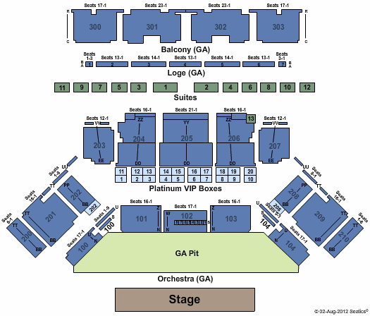 Toyota Presents The Oakdale Theatre Seating Chart
