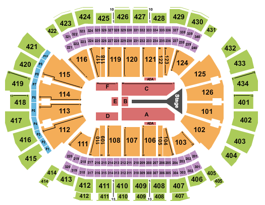 Toyota Center - TX Seating Chart: Maroon 5