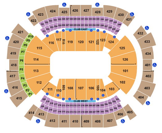 Toyota Center - TX Seating Chart: Open Floor