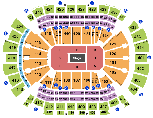 Toyota Center - TX Seating Chart: Center Stage 3