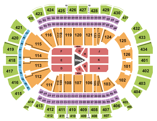 Toyota Center - TX Seating Chart: Center Stage 2