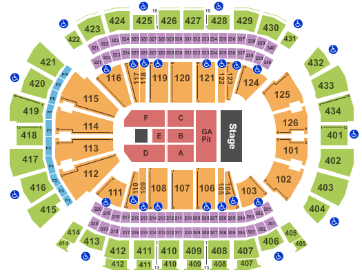 Toyota Center - TX Seating Chart: Endstage GA Pit