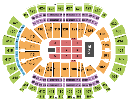 Toyota Center - TX Seating Chart: Endstage RSV
