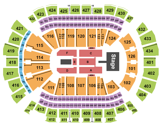 Toyota Center - TX Seating Chart: Wu-Tang Clan